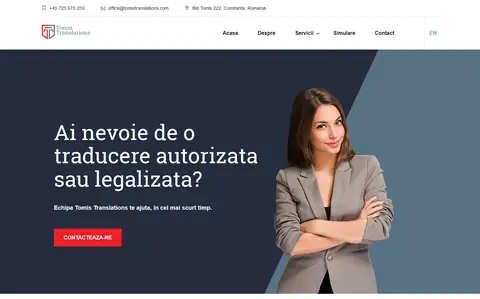 Site-ul Tomis Translations: Traduceri autorizate, Constanța