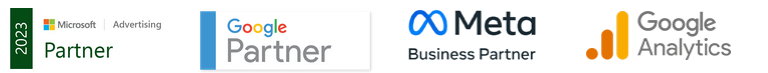 Microsoft Advertising Partner, Google Partner, Meta Business Partner, Google Analytics